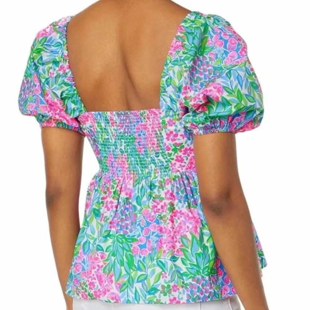 Lilly Pulitzer Kay Short Sleeve Cotton Top A Cherry on Top NWT‎ 14